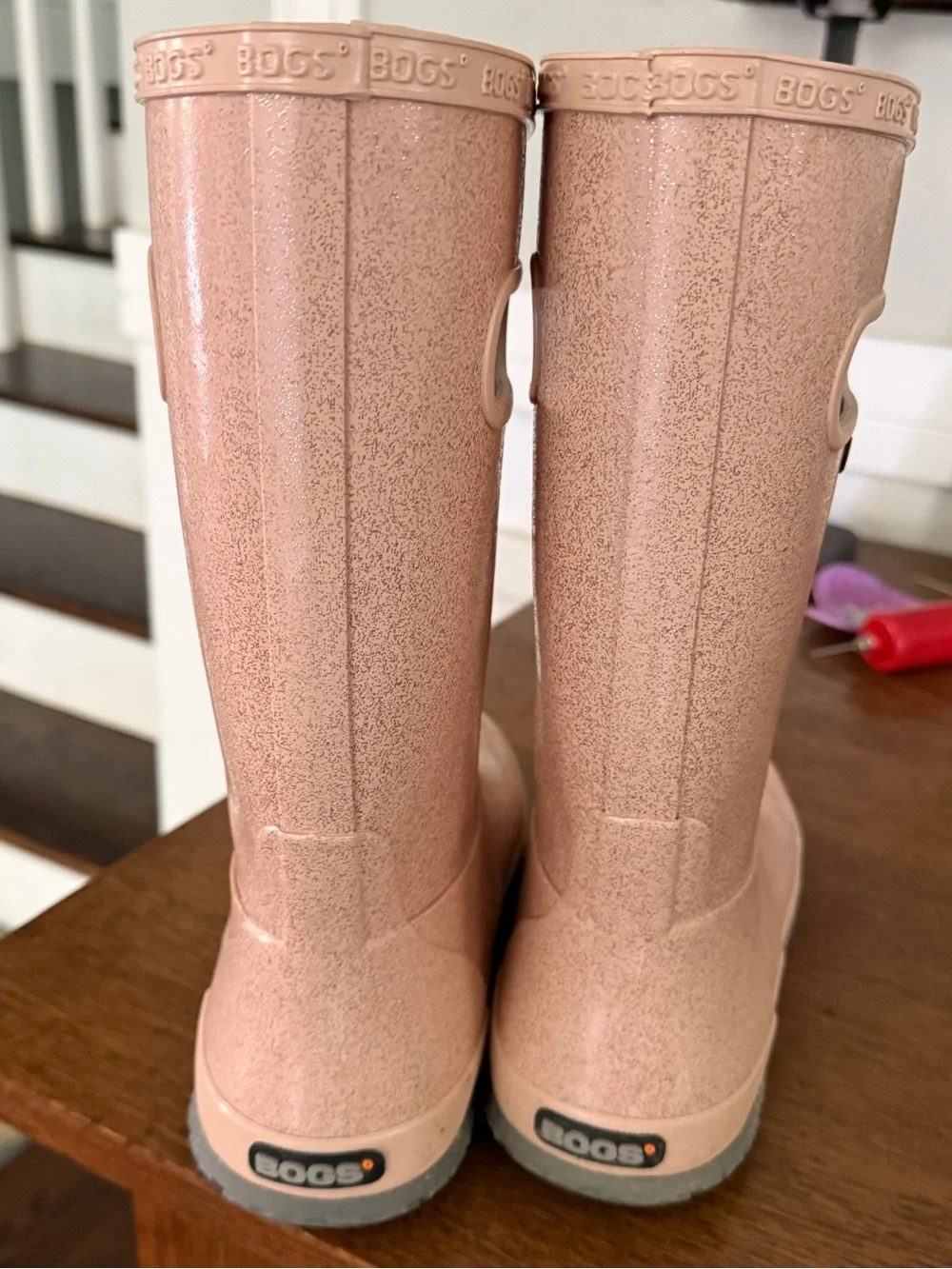 Bogs Kids Blush Pink Glitter Rain Boots